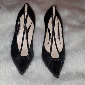 Eva Turner Size 6 Black Leather Heels